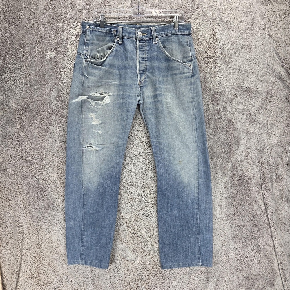 Vintage Levis Engineered Jeans Mens Blue Twisted Light Wash Fits 33x26